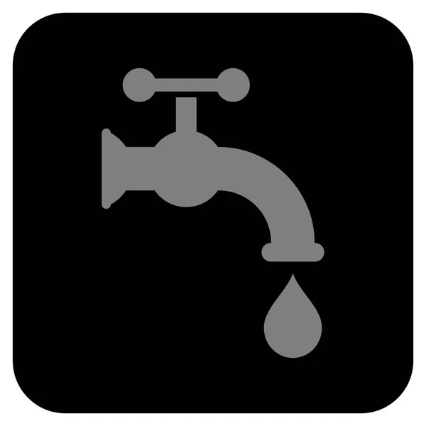 Icona vettoriale quadrata piatta del rubinetto dell'acqua — Vettoriale Stock