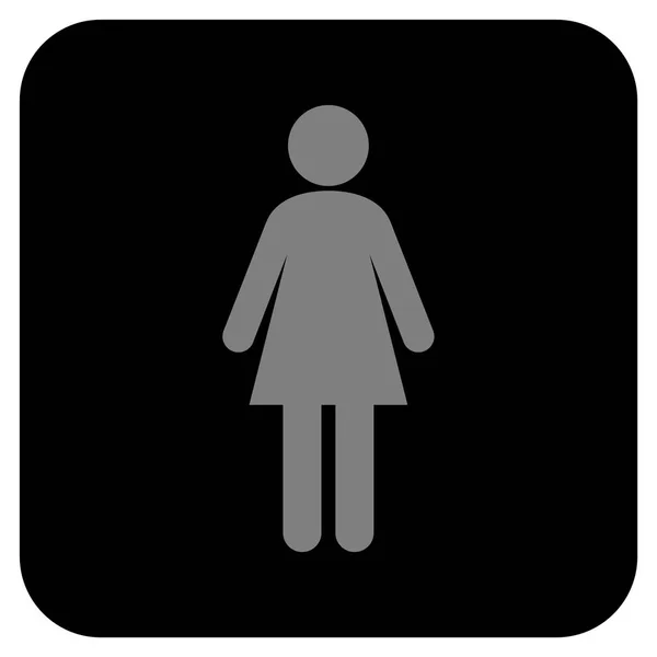 Vrouw Platte vierkante Vector Icon — Stockvector