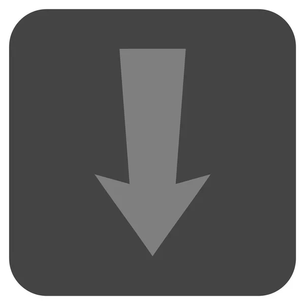 Flecha hacia abajo plana cuadrada Vector icono — Vector de stock