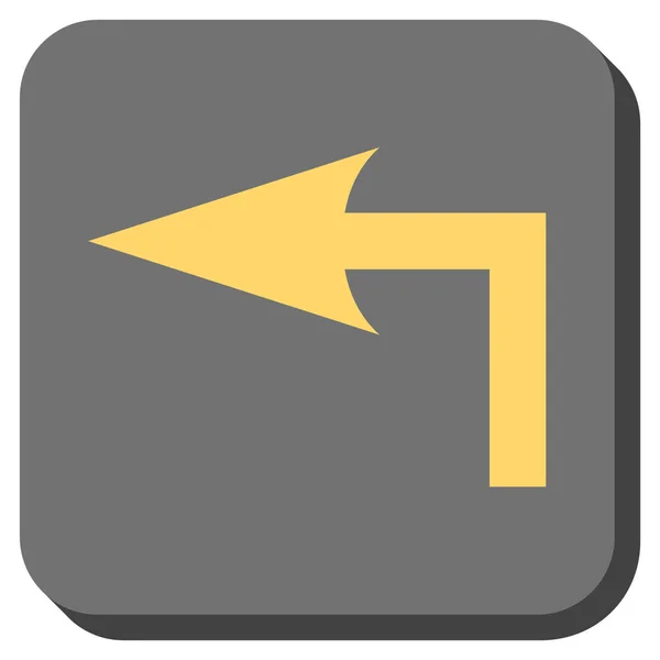Vire à esquerda arredondado vetor quadrado ícone — Vetor de Stock