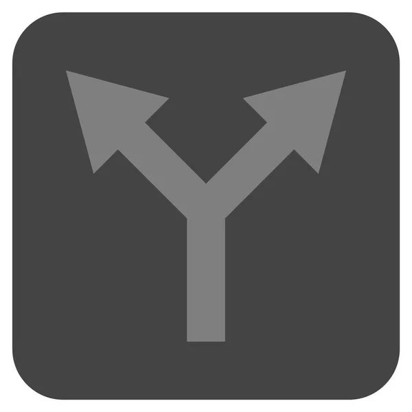Bifurcatie pijl-omhoog of platte winkelhaak Vector Icon — Stockvector
