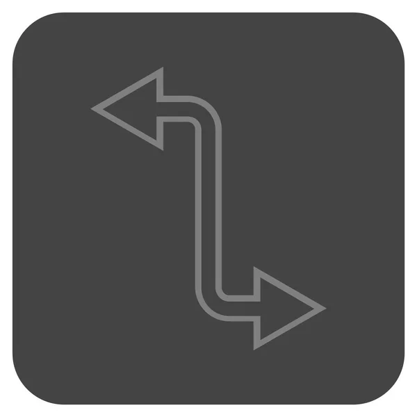 Icono de vector cuadrado plano de flecha curva de intercambio — Vector de stock