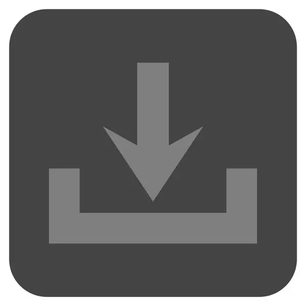 Downloads Icona vettoriale quadrata piatta — Vettoriale Stock