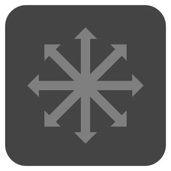 Pijlen Platte vierkante Vector pictogram uitvouwen — Stockvector