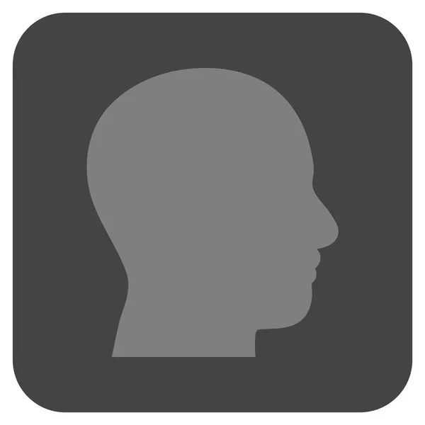 Hoofd Profile Platte vierkante Vector Icon — Stockvector