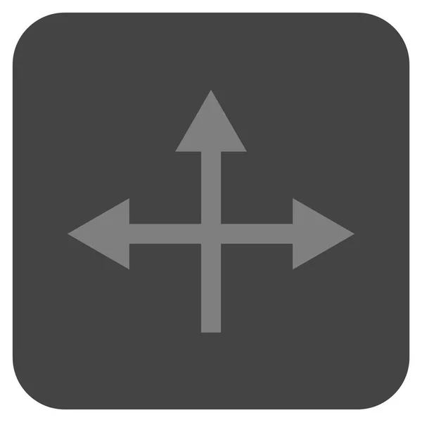 Kreuzung Richtungen flache quadratische Vektorsymbol — Stockvektor