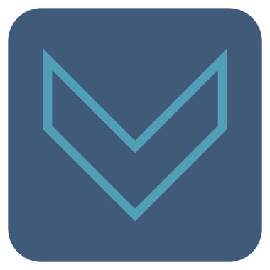 Vektör simge düz aşağı ok ucu kare