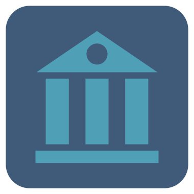 Banka Daire bina vektör simgesi kare