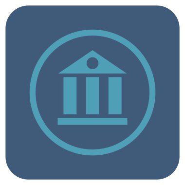 Banka Daire bina vektör simgesi kare