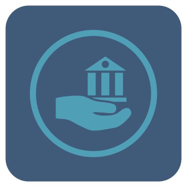 Vektör simge banka hizmet düz kare