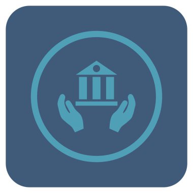 Vektör simge banka hizmet düz kare