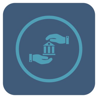 Vektör simge banka hizmet düz kare