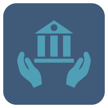 Vektör simge banka hizmet düz kare