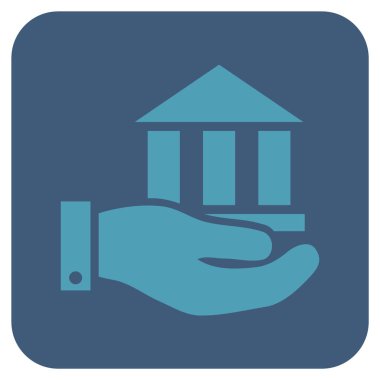 Vektör simge banka hizmet düz kare