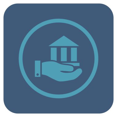 Vektör simge banka hizmet düz kare