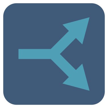 Bifurkasyon ok sağ düz vektör simgesi kare