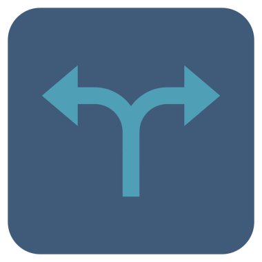 Bifurkasyon oklar sol düz kare vektör simgesi sağ