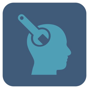 Beyin aracı düz kare vektör simgesi