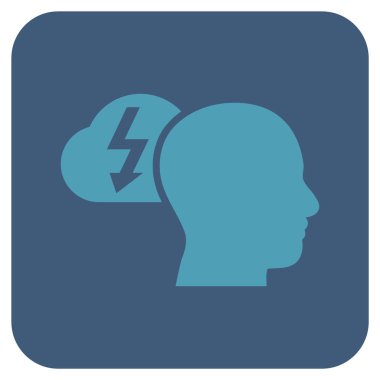 Beyin fırtınası düz kare vektör simgesi