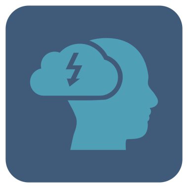 Beyin fırtınası düz kare vektör simgesi