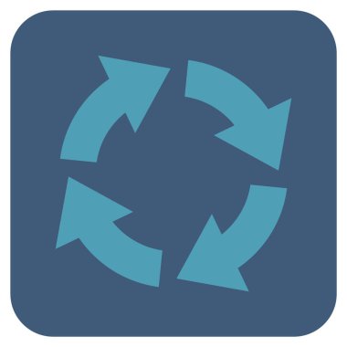 Dolaşım düz kare vektör simgesi