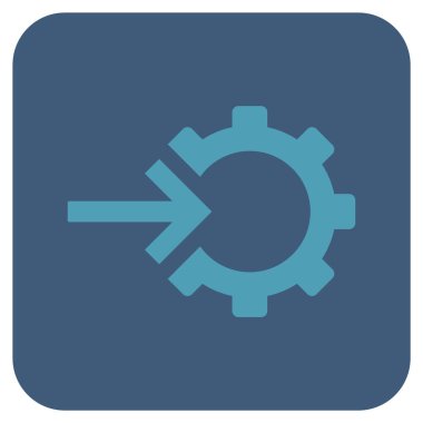 COG Tümleştirme düz kare vektör simgesi