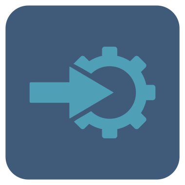 COG Tümleştirme düz kare vektör simgesi