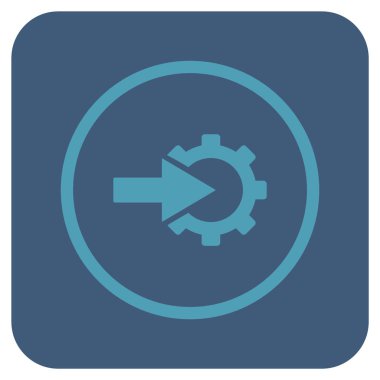 COG Tümleştirme düz kare vektör simgesi