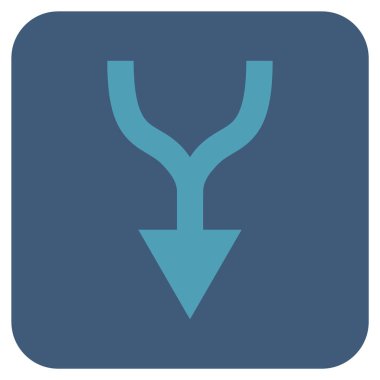 Düz kare vektör simgesi aşağı ok birleştirmek