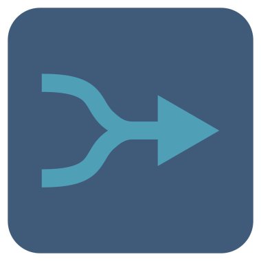 Birleştirme ok sağ düz vektör simgesi kare