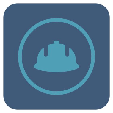 İnşaat kask düz kare vektör simgesi