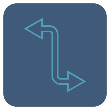 Eğri Exchange ok düz kare vektör simgesi