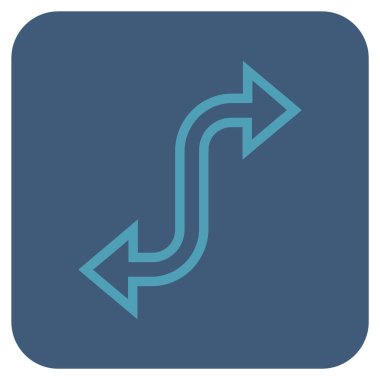 Eğri Exchange ok düz kare vektör simgesi