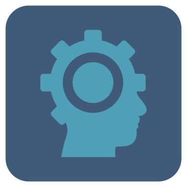 Cyborg vites düz kare vektör simgesi