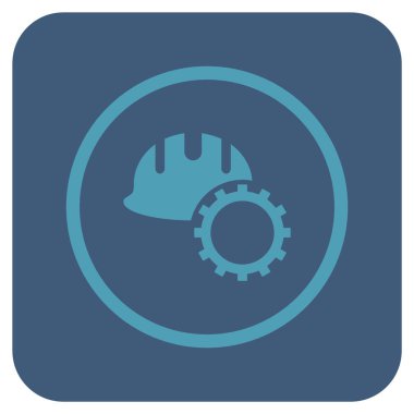 Geliştirme işçisi düz kare vektör simgesi