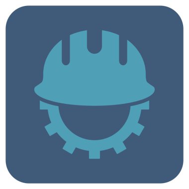 Geliştirme işçisi düz kare vektör simgesi