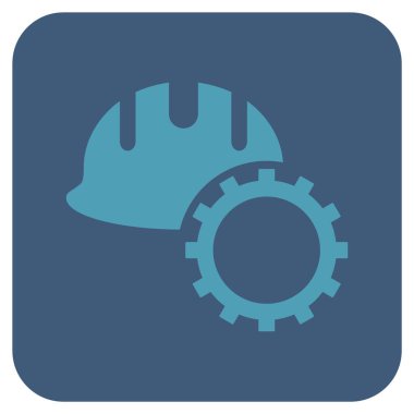 Geliştirme işçisi düz kare vektör simgesi