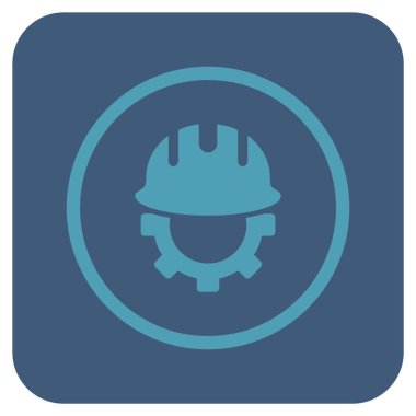 Geliştirme işçisi düz kare vektör simgesi