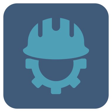 Geliştirme işçisi düz kare vektör simgesi