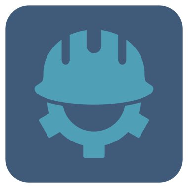 Geliştirme kask düz kare vektör simgesi