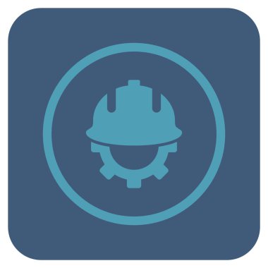 Geliştirme kask düz kare vektör simgesi