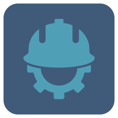 Geliştirme kask düz kare vektör simgesi