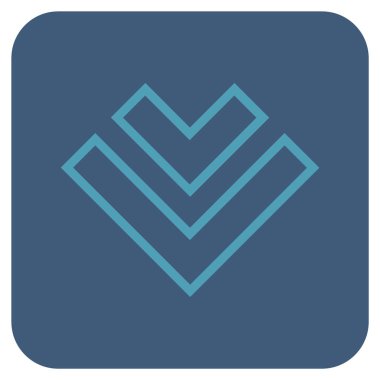 Düz aşağı yön vektör simgesi kare