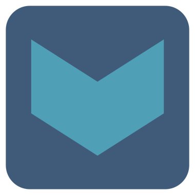 Düz aşağı yön vektör simgesi kare