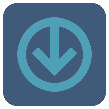 Düz aşağı yön vektör simgesi kare