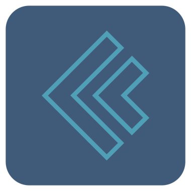 Düz sol yön vektör simgesi kare