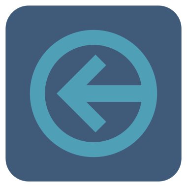 Düz sol yön vektör simgesi kare