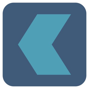 Düz sol yön vektör simgesi kare