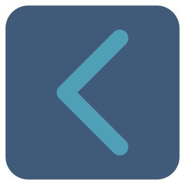 Düz sol yön vektör simgesi kare