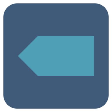 Düz sol yön vektör simgesi kare